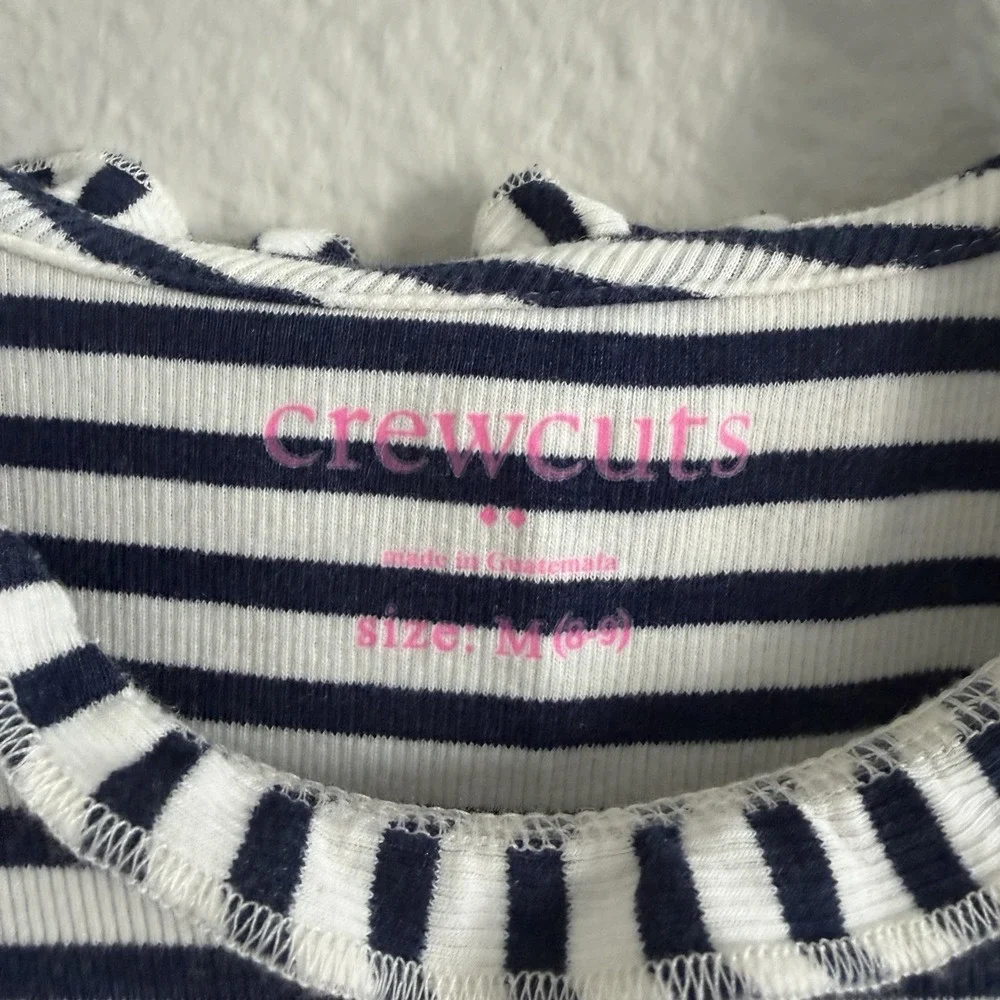 Crewcuts Girls Size 8 Denim Wide-leg Jeans Top Lot Bundle Striped Ruffle Top